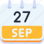 calendar, september, twenty, seven, date, monthly, time, and, month, schedule 
