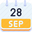 calendar, september, twenty, eight, date, monthly, time, month, schedule