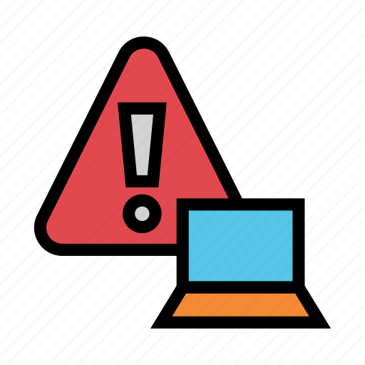 Alert, device, exclamation, laptop, warning icon - Download on Iconfinder