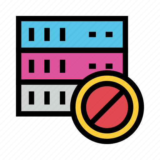 Ban, block, database, mainframe, storage icon - Download on Iconfinder