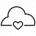 cloud, bookmark, favourite, heart, storage, data