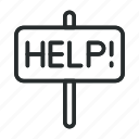help, support, service, sign, text, banner, isolated, information