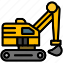 compact, excavator, transport, construction, vehicle