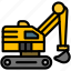compact, excavator, transport, construction, vehicle 