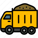 dump, truck, transport, construction, vehicle