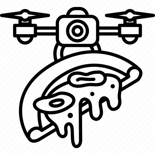 Pizza, drone, holding, camera, hovering, technology, playful icon - Download on Iconfinder