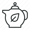 tea, teapot, kettle, leaf, pot, drink, isolated, object