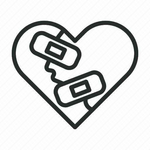 Heart, broken, love, divorce, valentine, healed, shattered icon - Download on Iconfinder