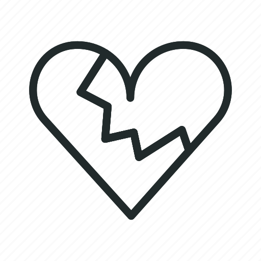 Heart, broken, love, divorce, valentine, isolated, shape icon - Download on Iconfinder