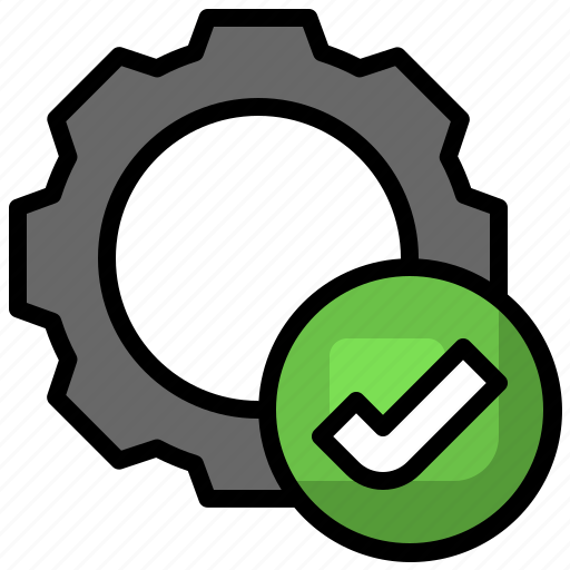 Checked, cogwheel, settings, configuration, gear icon - Download on Iconfinder