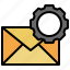 envelope, email, settings, gear, cogwheel 
