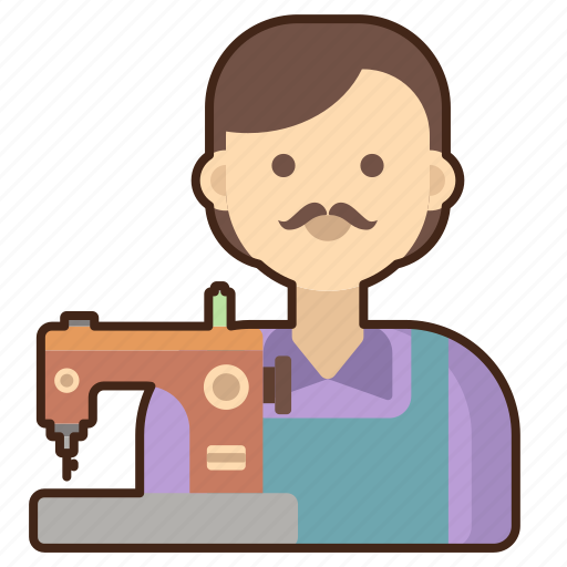 Tailor, man, dressmaker, sewing machine icon - Download on Iconfinder