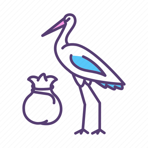 Stork, bird, baby, child icon - Download on Iconfinder