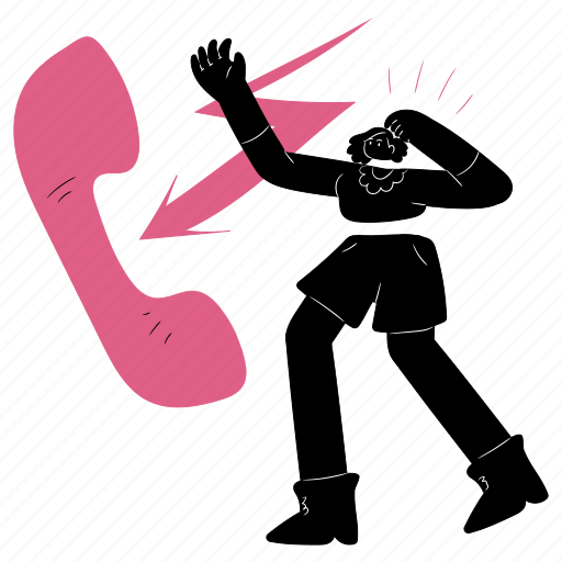 Communication, incoming, call, phone, telephone, arrow, woman illustration - Download on Iconfinder