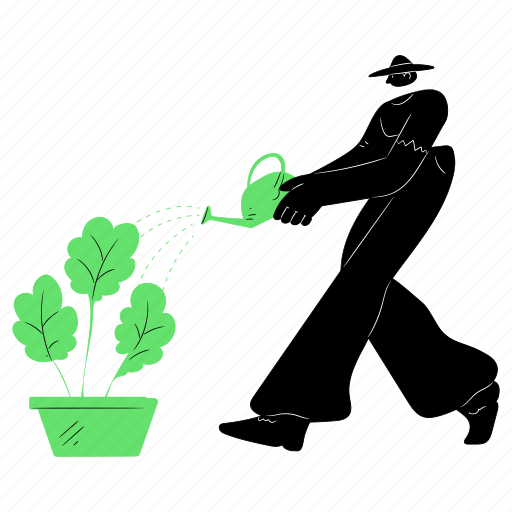 Ecology, agriculture, farming, watering, water, plant, potted illustration - Download on Iconfinder