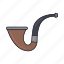 holmes, pipe, sherlock, smoking icon 