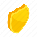 emblem, gold, isometric, protection, security, shield, yellow