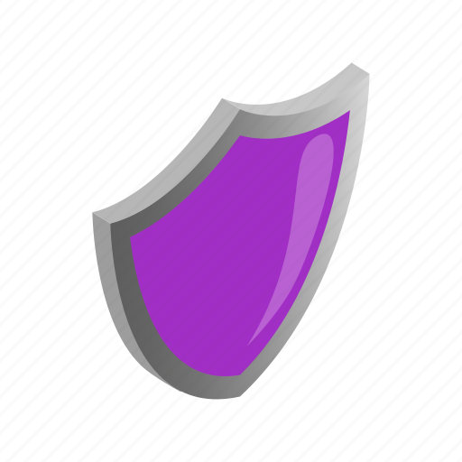 Emblem, isometric, protection, safety, security, shield, violet icon - Download on Iconfinder