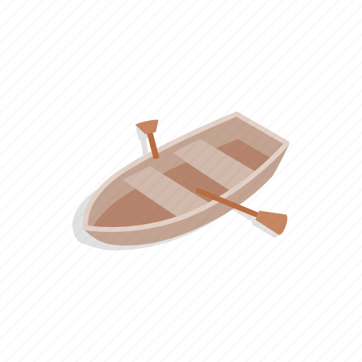Boat, isometric, nautical, oars, sea, ship, travel icon - Download on Iconfinder
