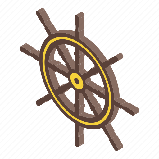 Sailor, ship, wheel, isometric icon - Download on Iconfinder