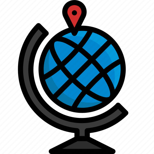 Colour, delivery, global, globe, location, map, shipping icon - Download on Iconfinder