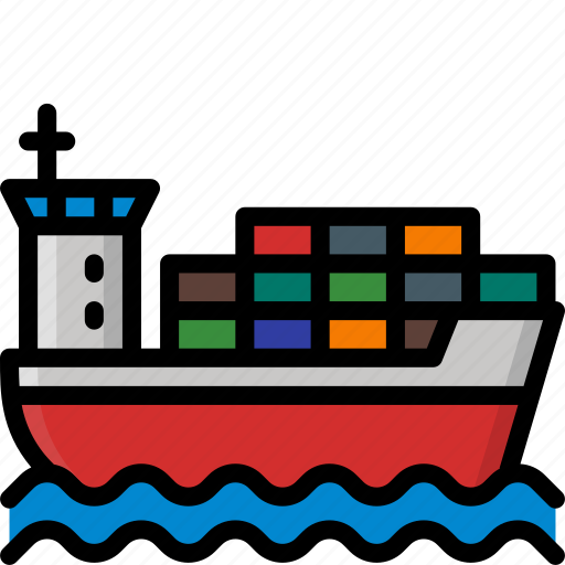Boat, cargo, colour, delivery, ship, shipping icon - Download on Iconfinder