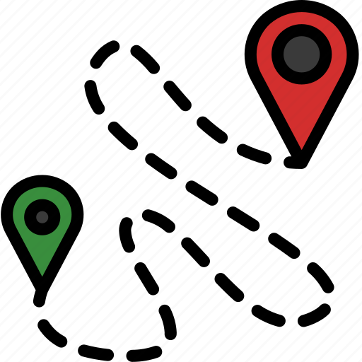 Colour, delivery, map, point, route, shipping icon - Download on Iconfinder