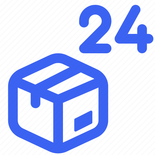 Box, shipping, delivery, package, cargo, hours, 24h icon - Download on Iconfinder