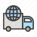 international shipping, delivery, worldwide, globe, truck
