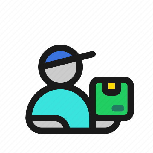 Delivery, courier, shipping, package, product, worker, profession icon - Download on Iconfinder
