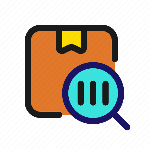 Package, barcode, scan, scanner, loupe, search, product icon - Download on Iconfinder