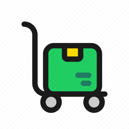 Package, trolley, transport, product, warehouse, storage, cart icon - Download on Iconfinder