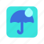 umbrella, rain, package, damp, cargo, keep, away 