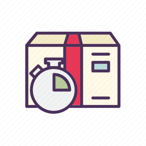 Badge, box, cardboard, delivery, package, shipping, time icon - Download on Iconfinder