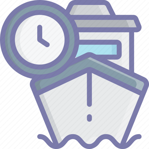 Delivery, logistics, ship, shipping, timed icon - Download on Iconfinder