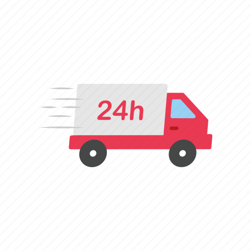 Delivery, delivery truck, shipping, twenty-four hour shipping icon - Download on Iconfinder