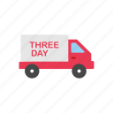 delivery, delivery truck, shipping, three day shipping