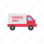 delivery, delivery truck, shipping, three day shipping 