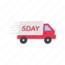 delivery, delivery truck, five day shipping, shipping