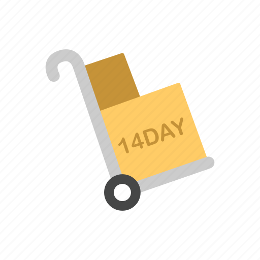 Delivery, dolly, fourteen day shipping, shipping icon - Download on Iconfinder