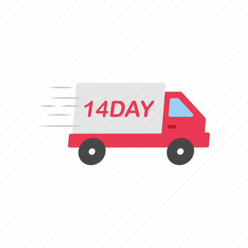 Delivery, delivery truck, fourteen day shipping, shipping icon - Download on Iconfinder