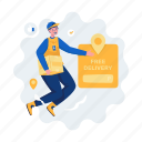 delivery service, courier, shipping, shipment, package, free delivery, promotion, ecommerce, marketing