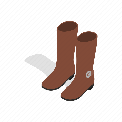 Boot, fashion, female, foot, heel, isometric, shoe icon - Download on Iconfinder
