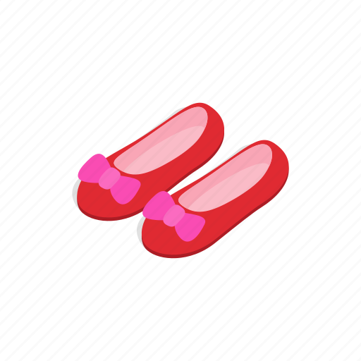 Ballerina, fashion, female, isometric, pink, shoe, wear icon - Download on Iconfinder