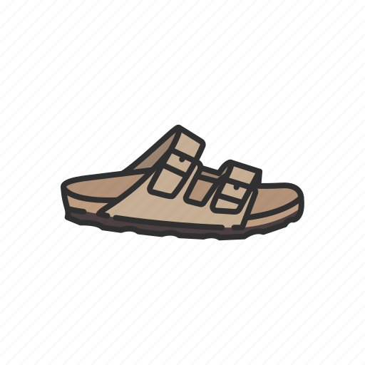 Birkenstock, footwear, sandal, shoe, slide sandal, woman flats icon - Download on Iconfinder