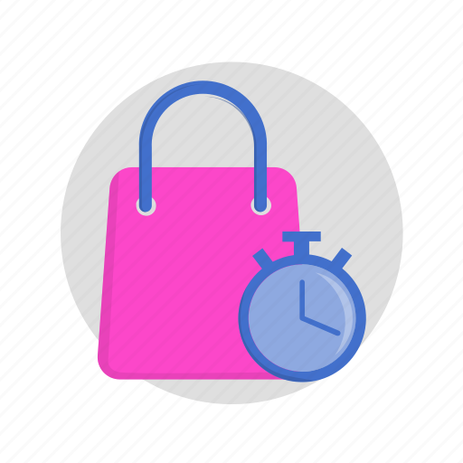 Bag, clock, ecommerce, sale, shop, store, timer icon - Download on Iconfinder