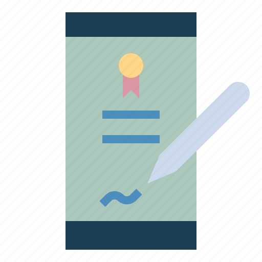 Agreement, electronic, online, phone, signature icon - Download on Iconfinder