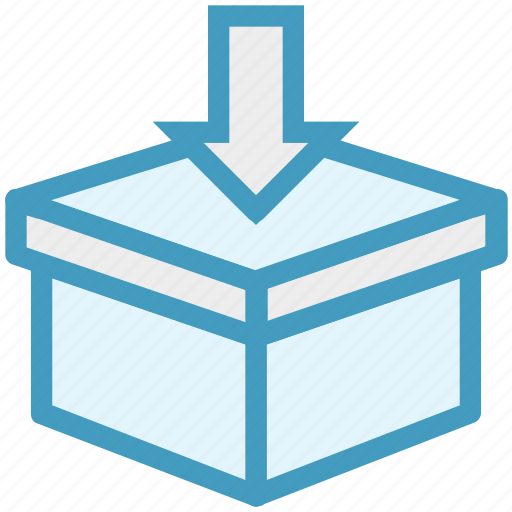 Box, delivery box, in arrow, package, product box, shipping, shopping icon - Download on Iconfinder