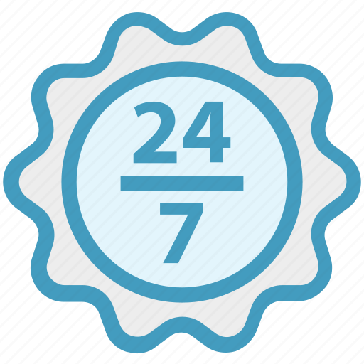 24 hours, 24/7, service, shopping, sign icon - Download on Iconfinder