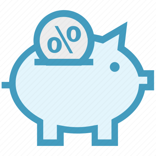 Deposits, discount, percentage, piggy bank, savings ratio, shopping, sign icon - Download on Iconfinder